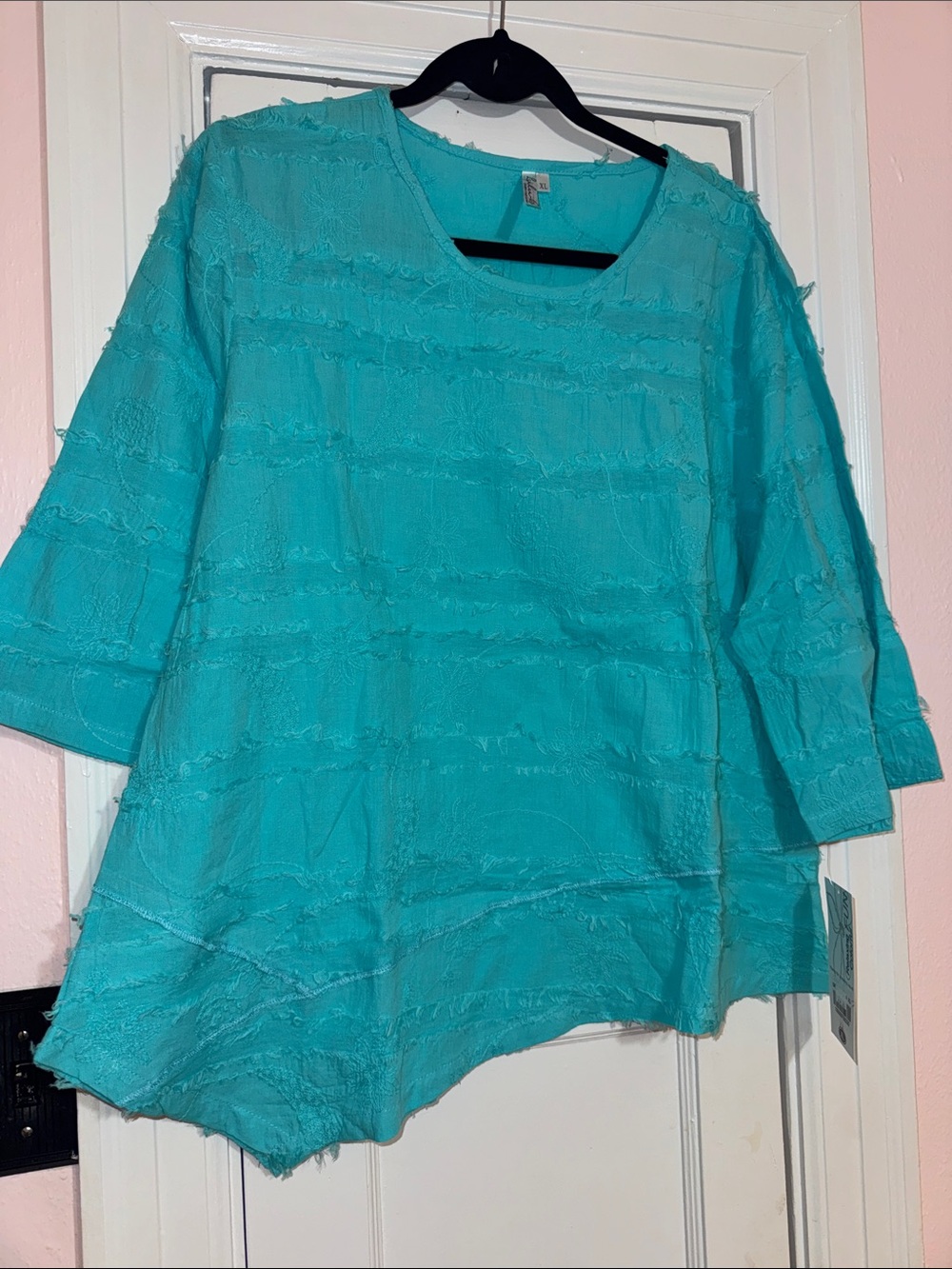 Lulu-B Teal Washed Texture Tunic